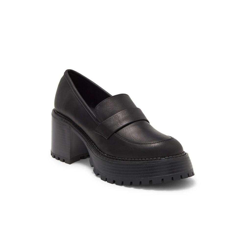 MIA Dalilah Platform Lug Sole Loafers in black